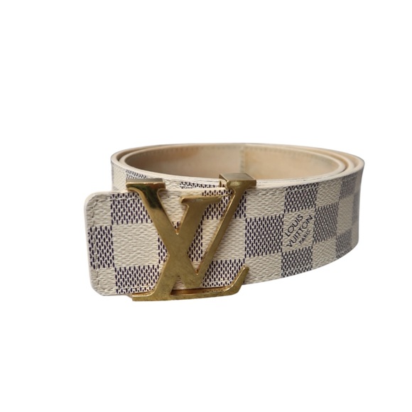 Louis Vuitton Accessories - Louis Vuitton Damier Azur Canvas LV Initials Belt